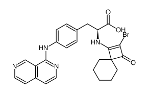 (2S)-2-[(2-bromo-3-oxospiro[3.5]non-1-en-1-yl)amino]-3-[4-(2,7-naphthyridin-1-ylamino)phenyl]propanoic acid 455264-31-0