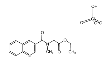 [Methyl-(quinoline-3-carbonyl)-amino]-acetic acid ethyl ester; compound with perchloric acid 101376-52-7
