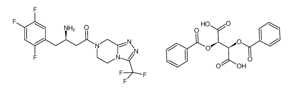 1190094-97-3 (2R)-4-oxo-4-[3-(trifluoromethyl)-5,6-dihydro[1,2,4]triazolo[4,3-a]pyrazin-7(8H)-yl]-1-(2,4,5-trifluorophenyl)butan-2-amine (-)dibenzolyl-L-tartaric acid salt