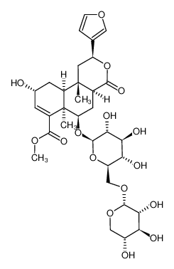 1221178-14-8 (2R,5R,6R,8S,9S,10S,12S)-15,16-epoxy-2-hydroxy-6-O-{β-D-glucopyranosyl-(1->6)-α-D-xylopyranosyl}-cleroda-3,13(16),14-trien-17,12-olid-18-oic acid methyl ester