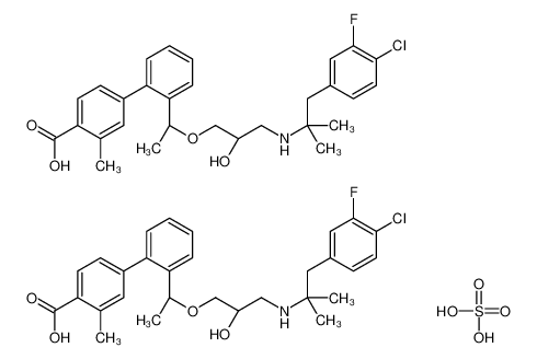 4-[2-[(1R)-1-[(2R)-3-[[1-(4-chloro-3-fluorophenyl)-2-methylpropan-2-yl]amino]-2-hydroxypropoxy]ethyl]phenyl]-2-methylbenzoic acid,sulfuric acid 787584-79-6