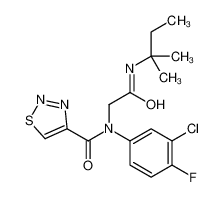 N-(3-Chloro-4-fluorophenyl)-N-{2-[(2-methyl-2-butanyl)amino]-2-ox oethyl}-1,2,3-thiadiazole-4-carboxamide 605638-10-6