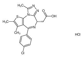 (S)-6-(carboxymethyl)-4-(4-chlorophenyl)-2,3,9-trimethyl-6H-thieno[3,2-f][1,2,4]triazolo[4,3-a][1,4]diazepine hydrochloride