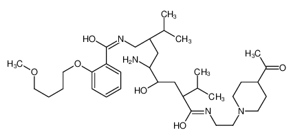 N-[(2S,4S,5S,7S)-7-[2-(4-acetylpiperidin-1-yl)ethylcarbamoyl]-4-amino-5-hydroxy-8-methyl-2-propan-2-ylnonyl]-2-(4-methoxybutoxy)benzamide 180183-51-1