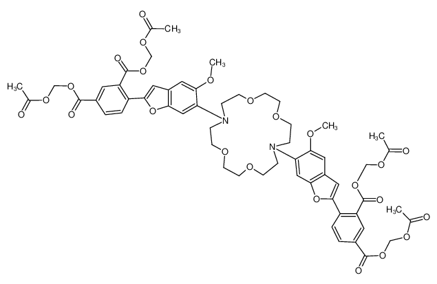 四(乙酰氧基甲基)4,4'-[1,4,10,13-四氧杂-7,16-二氮杂环十八烷-7,16-二基二(5-甲氧基-1-苯并呋喃-6,2-二基)]二间苯二甲酸酯