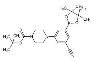 tert-butyl 4-(3-cyano-5-(4,4,5,5-tetramethyl-1,3,2-dioxaborolan-2-yl)phenyl)piperazine-1-carboxylate 1129541-91-8