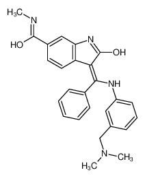 (3Z)-3-[[3-[(dimethylamino)methyl]anilino]-phenylmethylidene]-N-methyl-2-oxo-1H-indole-6-carboxamide 334951-92-7