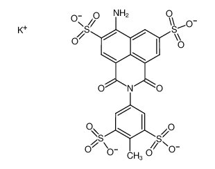 71314-53-9 spectrum, tetrapotassium 4-amino-N-(4-methyl-3,5-disulfophenyl)naphthalimide-3,6-disulfonate