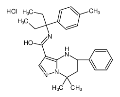 668486-08-6 (5S)-7,7-Dimethyl-N-[3-(4-methylphenyl)-3-pentanyl]-5-phenyl-4,5, 6,7-tetrahydropyrazolo[1,5-a]pyrimidine-3-carboxamide hydrochlori de (1:1)