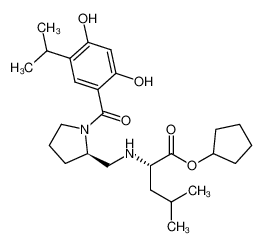 1351814-72-6 cyclopentyl N-{[(2R)-1-{[2,4-dihydroxy-5-(propan-2-yl)phenyl]carbonyl}pyrrolidin-2-yl]methyl}-L-leucinate