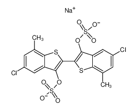 10126-91-7 structure, C18H10Cl2NaO8S4-
