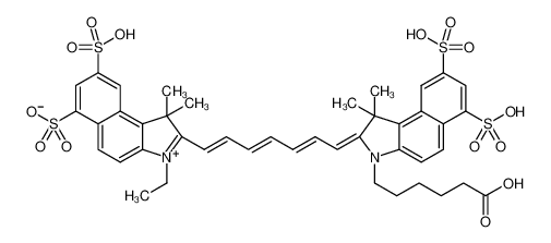 2-(7-(3-(5-carboxypentyl)-1,1-dimethyl-6,8-disulfo-1,3-dihydro-2H-benzo[e]indol-2-ylidene)hepta-1,3,5-trien-1-yl)-3-ethyl-1,1-dimethyl-8-sulfo-1H-benzo[e]indol-3-ium-6-sulfonate 847180-48-7