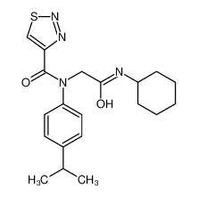 N-[2-(Cyclohexylamino)-2-oxoethyl]-N-(4-isopropylphenyl)-1,2,3-th iadiazole-4-carboxamide 606115-58-6