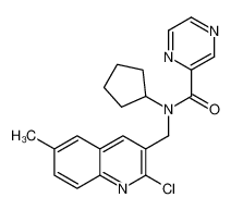 N-[(2-Chloro-6-methyl-3-quinolinyl)methyl]-N-cyclopentyl-2-pyrazi necarboxamide 604780-72-5