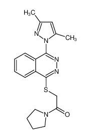 2-{[4-(3,5-Dimethyl-1H-pyrazol-1-yl)-1-phthalazinyl]sulfanyl}-1-( 1-pyrrolidinyl)ethanone