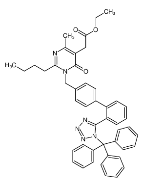 2-丁基-1,6-二氢-4-甲基-6-氧代-1-[[2'-[1-(三苯甲基)-1H-四氮唑-5-基][1,1'-联苯]-4-基]甲基]-5-嘧啶乙酸乙酯
