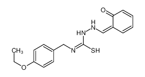 1-[(4-ethoxyphenyl)methyl]-3-[[(E)-(6-oxocyclohexa-2,4-dien-1-ylidene)methyl]amino]thiourea 186453-52-1