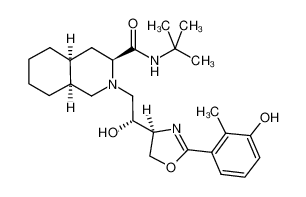 (3S,4aS,8aS)-2-[(2R)-2-[(4S)-2-[3-Hydroxy-2-methylphenyl]-4,5-dihydrooxazol-4-yl]-2-hydroxyethyl]decahydroisoquinoline-3-carboxylic acid tert-butylamide 188936-07-4