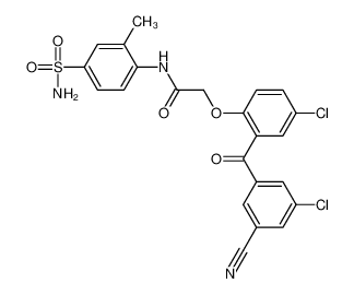 2-[4-chloro-2-(3-chloro-5-cyanobenzoyl)phenoxy]-N-(2-methyl-4-sulfamoylphenyl)acetamide 329939-64-2