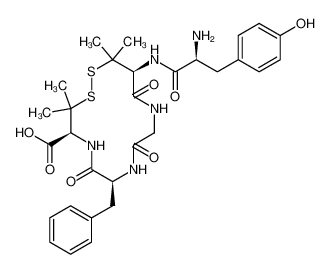 D-Valine, L-tyrosyl-3-mercapto-D-valylglycyl-L-phenylalanyl-3-mercapto-, cyclic (2→5)-disulfide 88381-29-7