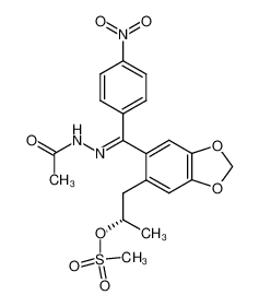 176777-96-1 spectrum, (S)-acetic acid[[6-[2-[(methylsulfonyl)oxy]propyl]-1,3-benzodioxol-5-yl](4-nitrophenyl)methylene]hydrazide