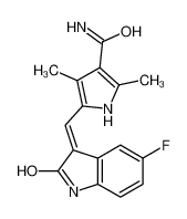 5-[(Z)-(5-fluoro-2-oxo-1H-indol-3-ylidene)methyl]-2,4-dimethyl-1H-pyrrole-3-carboxamide 1186651-51-3