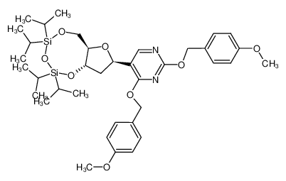 664988-38-9 5-[2-deoxy-3,5-O-(1,1,3,3-tetraisopropyldisiloxan-1,3-diyl)-β-D-ribofuranosyl]-2,4-[bis(4-methoxybenzyloxy)]pyrimidine