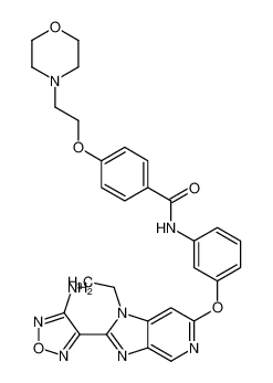 N-(3-{[2-(4-Amino-1,2,5-oxadiazol-3-yl)-1-ethyl-1H-imidazo[4,5-c] pyridin-6-yl]oxy}phenyl)-4-[2-(4-morpholinyl)ethoxy]benzamide 850664-21-0