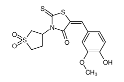 (5Z)-3-(1,1-dioxothiolan-3-yl)-5-[(4-hydroxy-3-methoxyphenyl)methylidene]-2-sulfanylidene-1,3-thiazolidin-4-one 5862-71-5