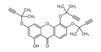 667914-53-6 1-hydroxy-3,5,6-tris(2-methylbut-3-yn-2-yloxy)xanthen-9-one