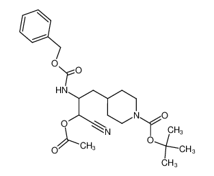 195877-40-8 4-(3-Acetoxy-2-benzyloxycarbonylamino-3-cyano-propyl)-piperidine-1-carboxylic acid tert-butyl ester