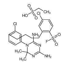 4-chloro-2-[4-[2-chloro-4-(4,6-diamino-2,2-dimethyl-1,3,5-triazin-1-yl)phenyl]butyl]benzenesulfonyl fluoride,ethanesulfonic acid