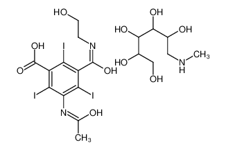 3-acetamido-5-(2-hydroxyethylcarbamoyl)-2,4,6-triiodobenzoic acid,6-(methylamino)hexane-1,2,3,4,5-pentol 29288-99-1