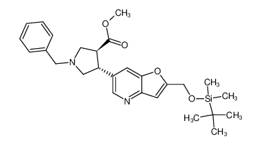 methyl (3S,4R)-1-benzyl-4-[2-[[tert-butyl(dimethyl)silyl]oxymethyl]furo[3,2-b]pyridin-6-yl]pyrrolidine-3-carboxylate