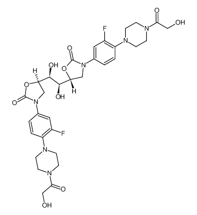 239438-46-1 spectrum, (5R,5'R)-5,5'-((1S,2S)-1,2-dihydroxyethane-1,2-diyl)bis(3-(3-fluoro-4-(4-(2-hydroxyacetyl)piperazin-1-yl)phenyl)oxazolidin-2-one)