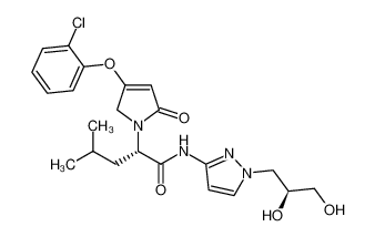 (S)-2-(4-(2-chlorophenoxy)-2-oxo-2,5-dihydro-1H-pyrrol-1-yl)-N-(1-((S)-2,3-dihydroxypropyl)-1H-pyrazol-3-yl)-4-methylpentanamide 1191996-10-7