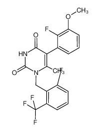 5-(2-fluoro-3-methoxy-phenyl)-1-(2-fluoro-6-trifluoromethyl-benzyl)-6-methyl-1H-pyrimidine-2,4- dione