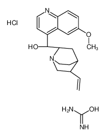 (R)-[(2S,4S,5R)-5-ethenyl-1-azabicyclo[2.2.2]octan-2-yl]-(6-methoxyquinolin-4-yl)methanol,urea,hydrochloride 549-52-0