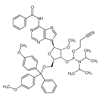 110782-31-5 N-苯甲酰基-5’-O-(4,4-二甲氧基三苯甲基)-2’-O-甲基腺苷-3’-(2-氰基乙基-N,N-二异丙基)亚磷酰胺