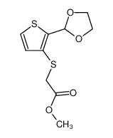 127025-33-6 methyl 3-(2-(2-dioxolanyl)thiophene-3-yl)-3-thiapropionate