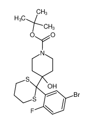 865758-55-0 spectrum, 4-[2-(5-bromo-2-fluorophenyl)-[1,3]dithian-2-yl]-4-hydroxy-piperidine-1-carboxylic acid tert-butyl ester