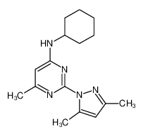 N-cyclohexyl-2-(3,5-dimethylpyrazol-1-yl)-6-methylpyrimidin-4-amine 73029-73-9