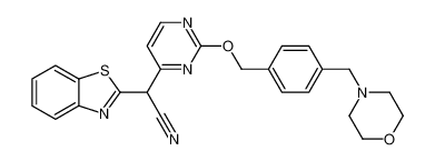 2-(1,3-benzothiazol-2-yl)-2-[2-[[4-(morpholin-4-ylmethyl)phenyl]methoxy]pyrimidin-4-yl]acetonitrile 848344-36-5