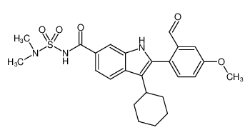 3-cyclohexyl-N-[(dimethylamino)sulfonyl]-2-(2-formyl-4-methoxyphenyl)-1H-indole-6-carboxamide 928844-26-2