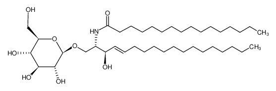 (2S,3R,4E)-β-D-glucopyranosyl-(1'<->1)-2-(hexadecanoylamido)-4-octadecene-1,3-diol 74365-77-8