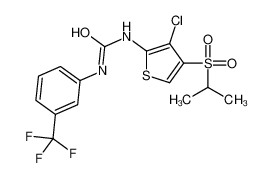 1-(3-chloro-4-propan-2-ylsulfonylthiophen-2-yl)-3-[3-(trifluoromethyl)phenyl]urea 4761-87-9