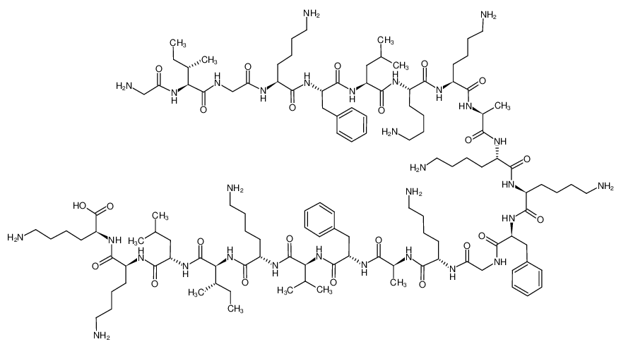 甘氨酰-L-异亮氨酰甘氨酰-L-赖氨酰-L-苯丙氨酰-L-亮氨酰-L-赖氨酰-L-赖氨酰-L-丙氨酰-L-赖氨酰-L-赖氨酰-L-苯丙氨酰甘氨酰-L-赖氨酰-L-丙氨酰-L-苯丙氨酰-L-缬氨酰-L-赖氨酰-L-异亮氨酰-L-亮氨酰-L-赖氨酰-L-赖氨酰胺