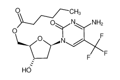 Hexanoic acid (2R,3S,5R)-5-(4-amino-2-oxo-5-trifluoromethyl-2H-pyrimidin-1-yl)-3-hydroxy-tetrahydro-furan-2-ylmethyl ester 97219-18-6