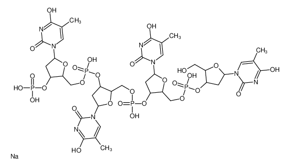 [2-[[hydroxy-[2-[[hydroxy-[2-(hydroxymethyl)-5-(5-methyl-2,4-dioxopyrimidin-1-yl)oxolan-3-yl]oxyphosphoryl]oxymethyl]-5-(5-methyl-2,4-dioxopyrimidin-1-yl)oxolan-3-yl]oxyphosphoryl]oxymethyl]-5-(5-methyl-2,4-dioxopyrimidin-1-yl)oxolan-3-yl] [5-(5-methyl-2, 159964-43-9