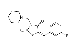 (5E)-5-[(3-fluorophenyl)methylidene]-3-(piperidin-1-ylmethyl)-2-sulfanylidene-1,3-thiazolidin-4-one 107240-21-1